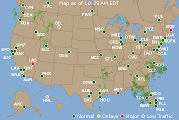 National Airport Delays Map