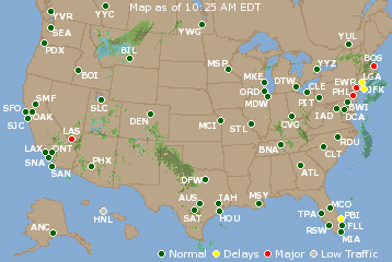 National Airport Delays Map