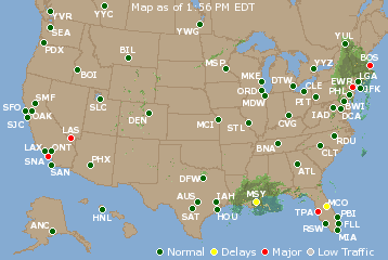 National Airport Delays Map