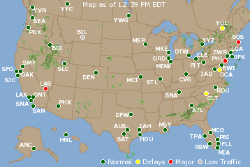 National Airport Delays Map