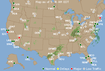 National Airport Delays Map