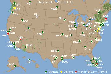 National Airport Delays Map