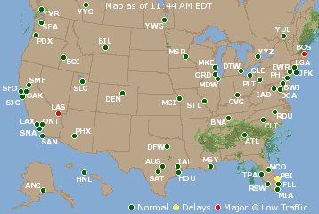 National Airport Delays Map