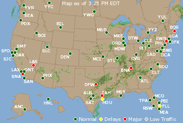National Airport Delays Map