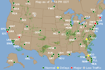 National Airport Delays Map