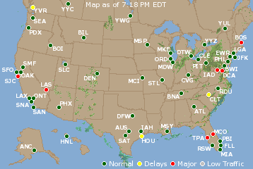 National Airport Delays Map