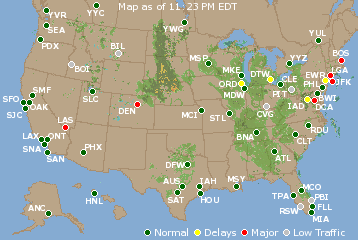 National Airport Delays Map