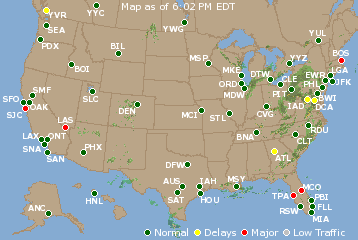 National Airport Delays Map
