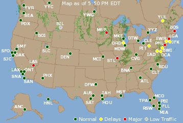 National Airport Delays Map