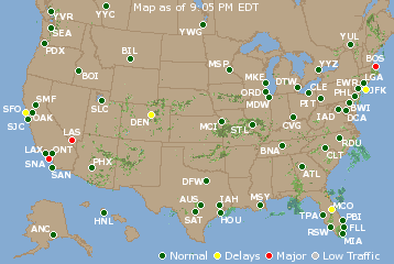 National Airport Delays Map