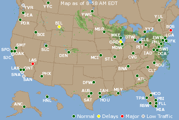 National Airport Delays Map