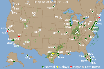 National Airport Delays Map