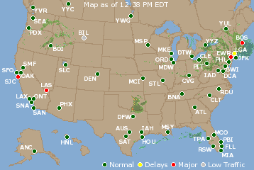 National Airport Delays Map