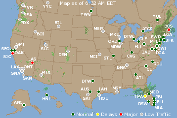 National Airport Delays Map