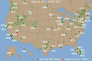 National Airport Delays Map