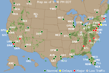 National Airport Delays Map