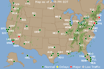 National Airport Delays Map