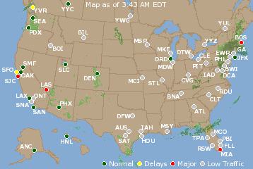 National Airport Delays Map