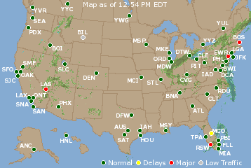National Airport Delays Map