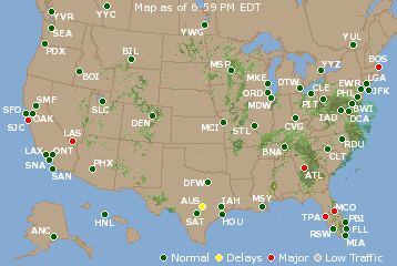 National Airport Delays Map