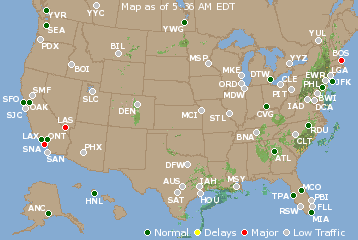National Airport Delays Map
