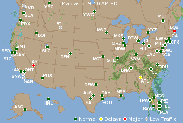 National Airport Delays Map
