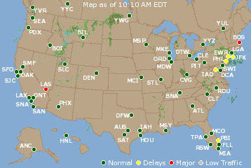 National Airport Delays Map