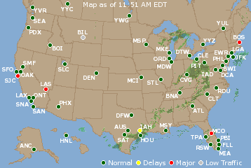 National Airport Delays Map
