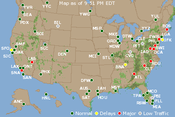 National Airport Delays Map