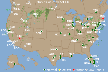 National Airport Delays Map