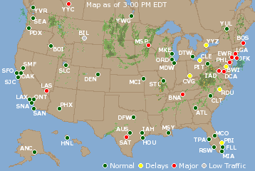 National Airport Delays Map