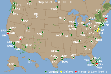National Airport Delays Map