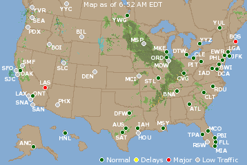 National Airport Delays Map