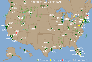 National Airport Delays Map
