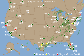 National Airport Delays Map