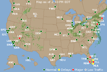National Airport Delays Map