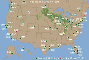 National Airport Delays Map