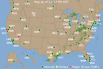 National Airport Delays Map