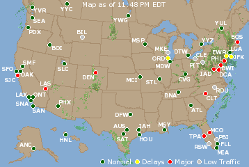 National Airport Delays Map