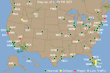 National Airport Delays Map