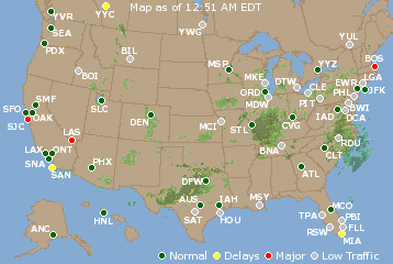 National Airport Delays Map