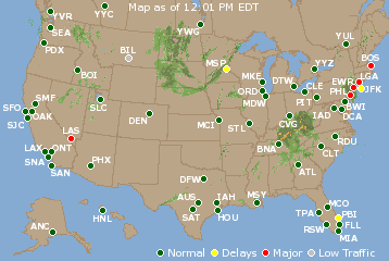 National Airport Delays Map