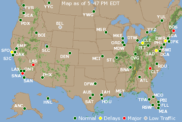 National Airport Delays Map