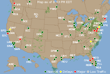 National Airport Delays Map