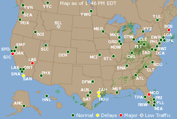 National Airport Delays Map