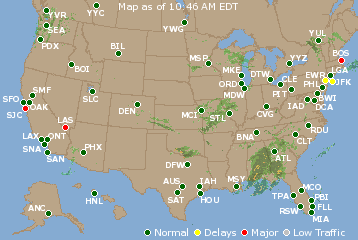 National Airport Delays Map