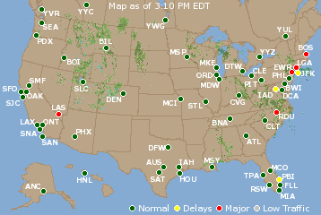 National Airport Delays Map