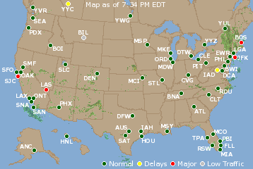 National Airport Delays Map