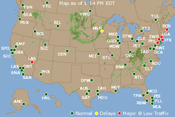 National Airport Delays Map