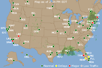 National Airport Delays Map
